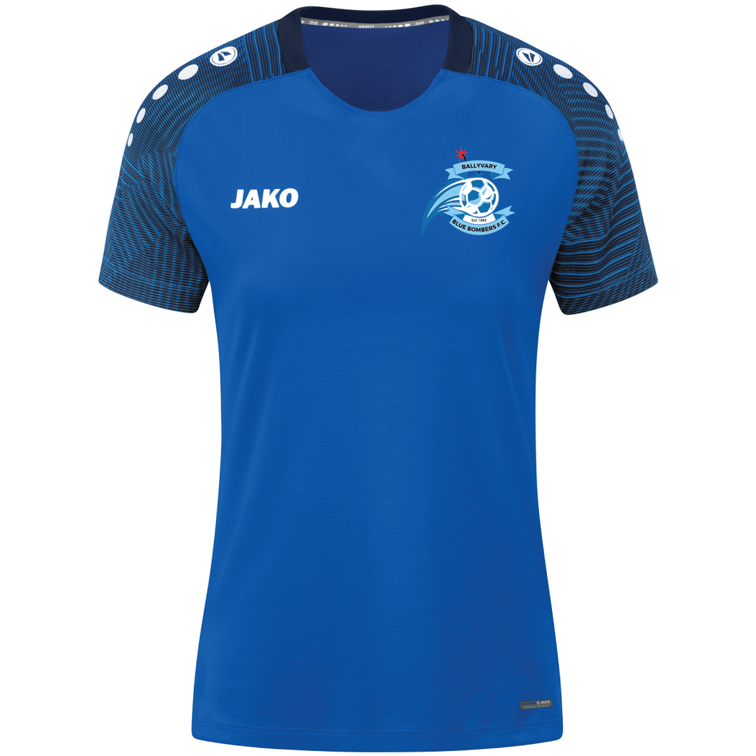 Womens JAKO Ballyvary Blue Bombers FC Performance T-Shirt BBB6122D