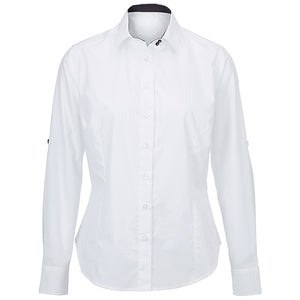 WOMENS WHITE ROLL-UP SLEEVE SHIRT NF521W