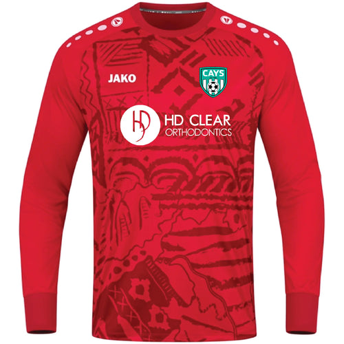 Adult JAKO Cays Long Sleeve GK Jersey Red CAYSR8911
